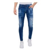 Local Fanatic Förstörda Herr Slim Fit Jeans -1082 Blue, Herr