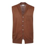 Ballantyne Maron V Neck Gilet Brown, Herr