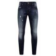 True Rise Slim Fit Jeans för Män - A-11016 Blue, Herr