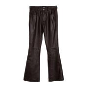 Simonetta Ravizza Leather Trousers Brown, Dam