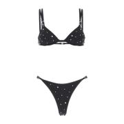 Alessandra Rich Svart stretch nylonbikini Black, Dam