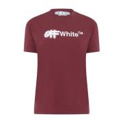Off White Burgundy/White Spray Logo T-Shirt Red, Dam