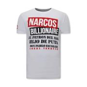 Local Fanatic T Shirt Med Tryck Narcos Billionaire White, Herr