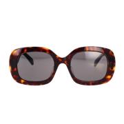 Celine Geometriska solglasögon med Havana-ram och gråa linser Brown, D...