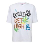 Gcds Multicolor High Print Oversized T-shirt White, Herr