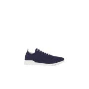 Kiton Marinbl? Stickade Sneakers Blue, Herr