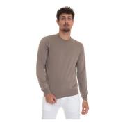 Gran Sasso Bomull Rundhals Pullover Beige, Herr