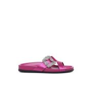 Manolo Blahnik Rosa sandaler med juvelspänne Pink, Dam