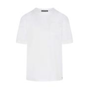 Kiton Bomull Crew Neck T-Shirt White, Dam