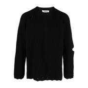 A Paper Kid Round-neck Knitwear Black, Dam