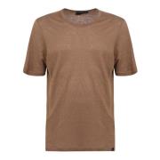 Lardini Monocrom Linen T-shirt Brown, Herr