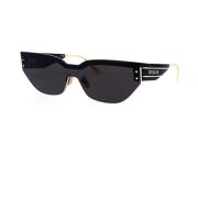 Dior Sportiga Grafiska Solglasögon med Guld Accenter Black, Dam