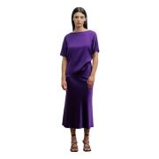 Ahlvar Gallery Hana satin skirt violet Purple, Dam