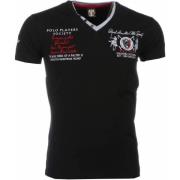 True Rise Broderad Polo Spelare - Herr T-shirt - 1422Z Black, Herr