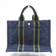 Hermès Vintage Begagnad Marinblå Canvas Hermès väska Blue, Dam