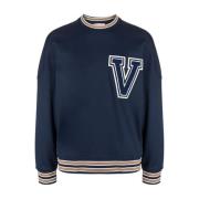 Valentino Garavani Blå VLogo Crew-Neck Sweater Blue, Herr
