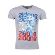 Local Fanatic Zidane Print - T Shirt Herr - 1166G Gray, Herr