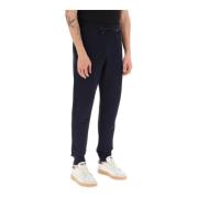 PS By Paul Smith Bomulls Sweatpants med Zebra Logo Patch Blue, Herr