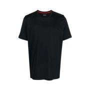 Kiton Broderad Bomull T-shirt Pirat Svart Black, Herr