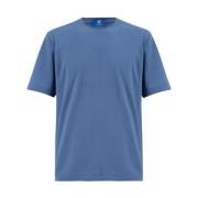 Kiton Bomull Crew Neck T-shirt Blue, Herr