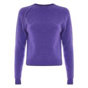 Kocca Mjuk lngärmad tröja med raglanärmar och täckta knappar Purple, D...