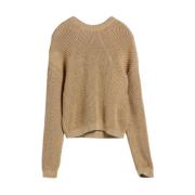 Max Mara Studio Gyllene Sweaters för Studio Stil Beige, Dam