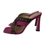 Pollini Fuchsia Sandaler med Bruna Remmar och Heritage Print - Storlek...