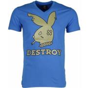 Local Fanatic Bunny Destroy - T Shirt Man - 1334B Blue, Herr