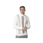 Gran Sasso Twisted Roll Neck Turtleneck White, Herr