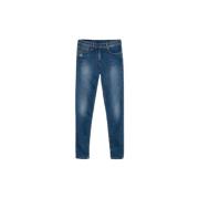 Twinset Super Skinny Denim med Rhinestone Hjärta Blue, Dam