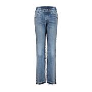 Maison Margiela Stentvättade Reverserade Paneler Straight Jeans Blue, ...