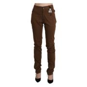 Ermanno Scervino Skinnbyxor med hög midja Brown, Dam