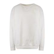 Maison Margiela Vit Bomull Crew-neck Sweatshirt Ss23 White, Herr