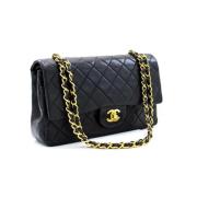 Chanel Vintage Chanel Timeless Medium Double Flap Väska Black, Dam