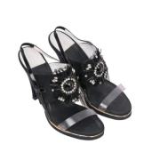 Chanel Vintage Pre-owned Canvas klackskor Black, Dam