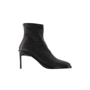 Ann Demeulemeester Svarta Läderstövlar med 8 cm Klack Black, Dam