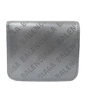 Balenciaga Vintage Begagnad plånbok i silverläder Gray, Dam