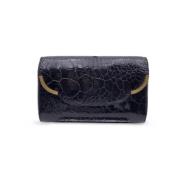 Gucci Vintage Vintage Svart Läderclutch Brown, Dam