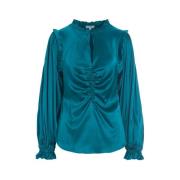 Dea Kudibal Millynna Stretch Silk Blouse- Verdes Blue, Dam