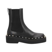 Valentino Garavani Rockstud M-Way Läder Ankelboots Black, Dam