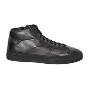 Santoni Högtoppade lädersneakers Black, Herr