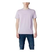 Liu Jo Enfärgad Herr T-shirt med Rund Hals Purple, Herr