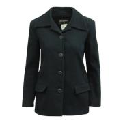 Chanel Vintage Navy Blue Wool Buttoned Blazer Blue, Dam