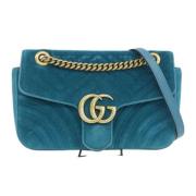 Gucci Vintage Förägande Blå Mocka Gucci Axelväska Blue, Dam