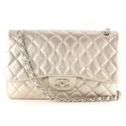 Chanel Vintage Autentisk Vintage Läder Axelväska Beige, Dam