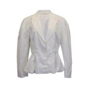 Ulla Johnson Vit Bomull Peplum Jacka White, Dam