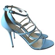 Jimmy Choo Pre-owned Pre-owned Läder sandaler Blue, Dam