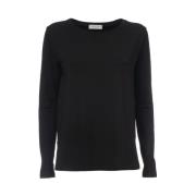 Le Tricot Perugia Komfortabel Passform Långärmad T-shirt Black, Dam