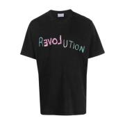 Bluemarble Stickad `rEVOLution` Print T-Shirt Black, Herr