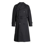 Maison Margiela Svart dubbelknäppt trenchcoat Black, Dam